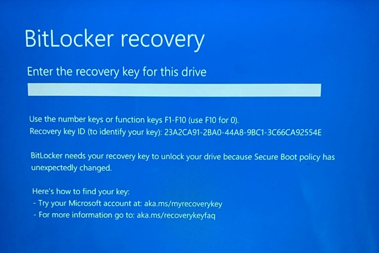 BitLocker Has Locked My Computer! BlueScreen Computer