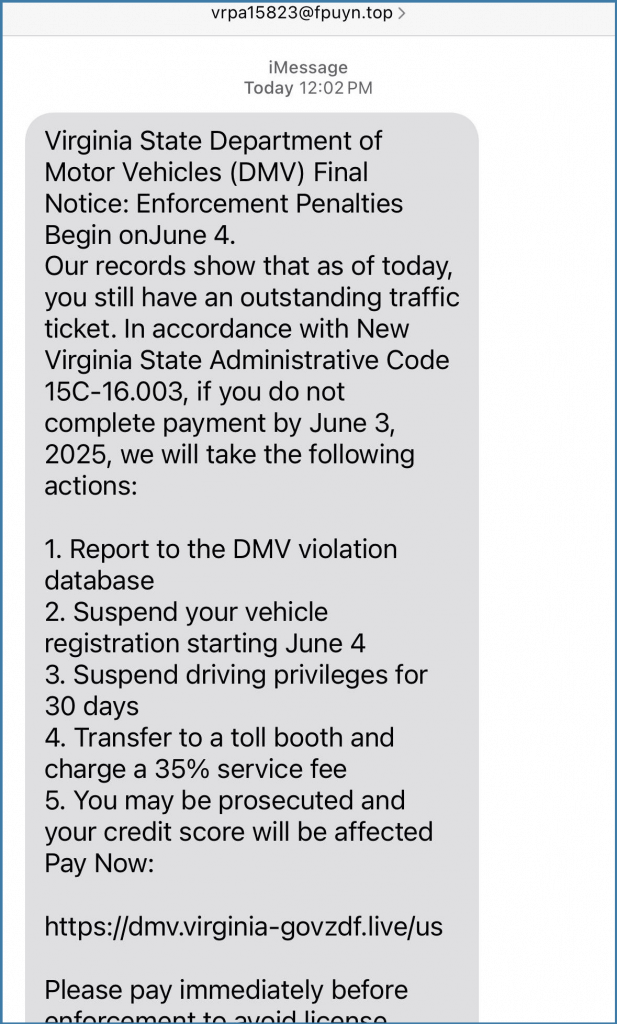 The Unpaid Traffic Ticket Scam