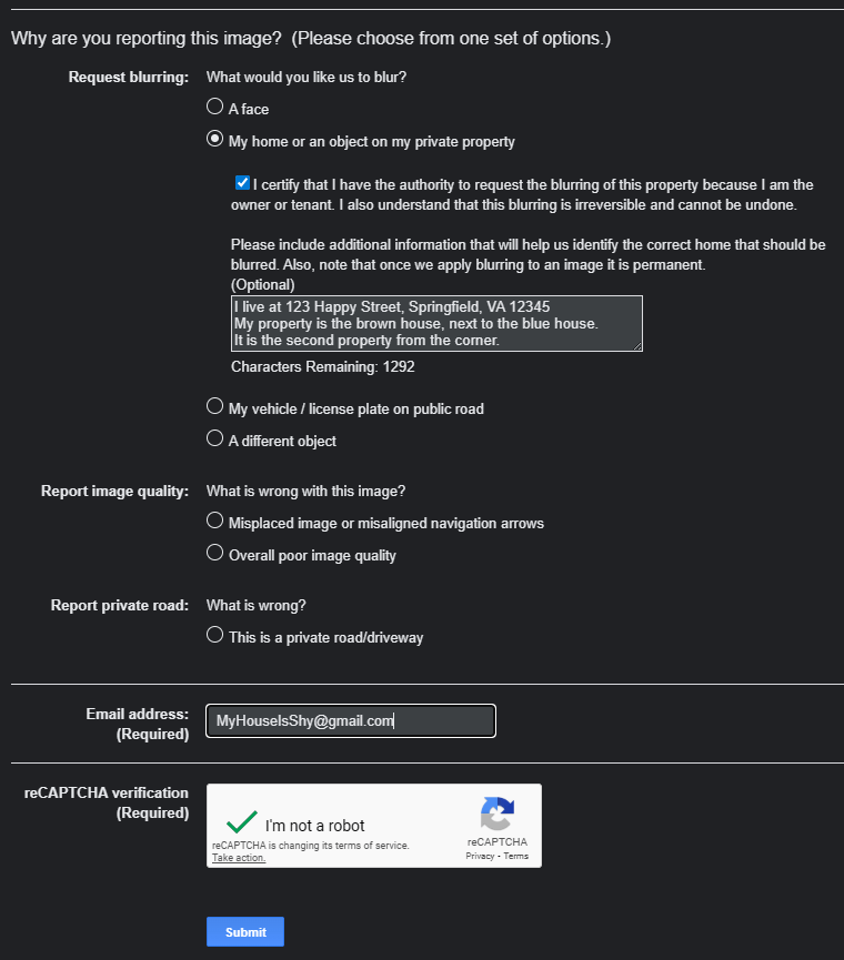 Report an Inappropriate Street View