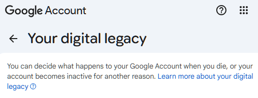 Google's Inactive Account Manager