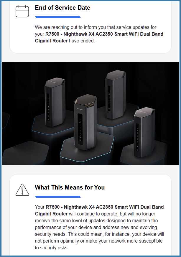 Netgear Notification Emails