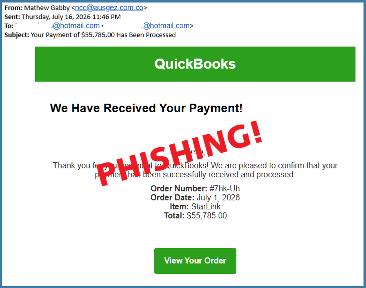 Quickbooks Phishing